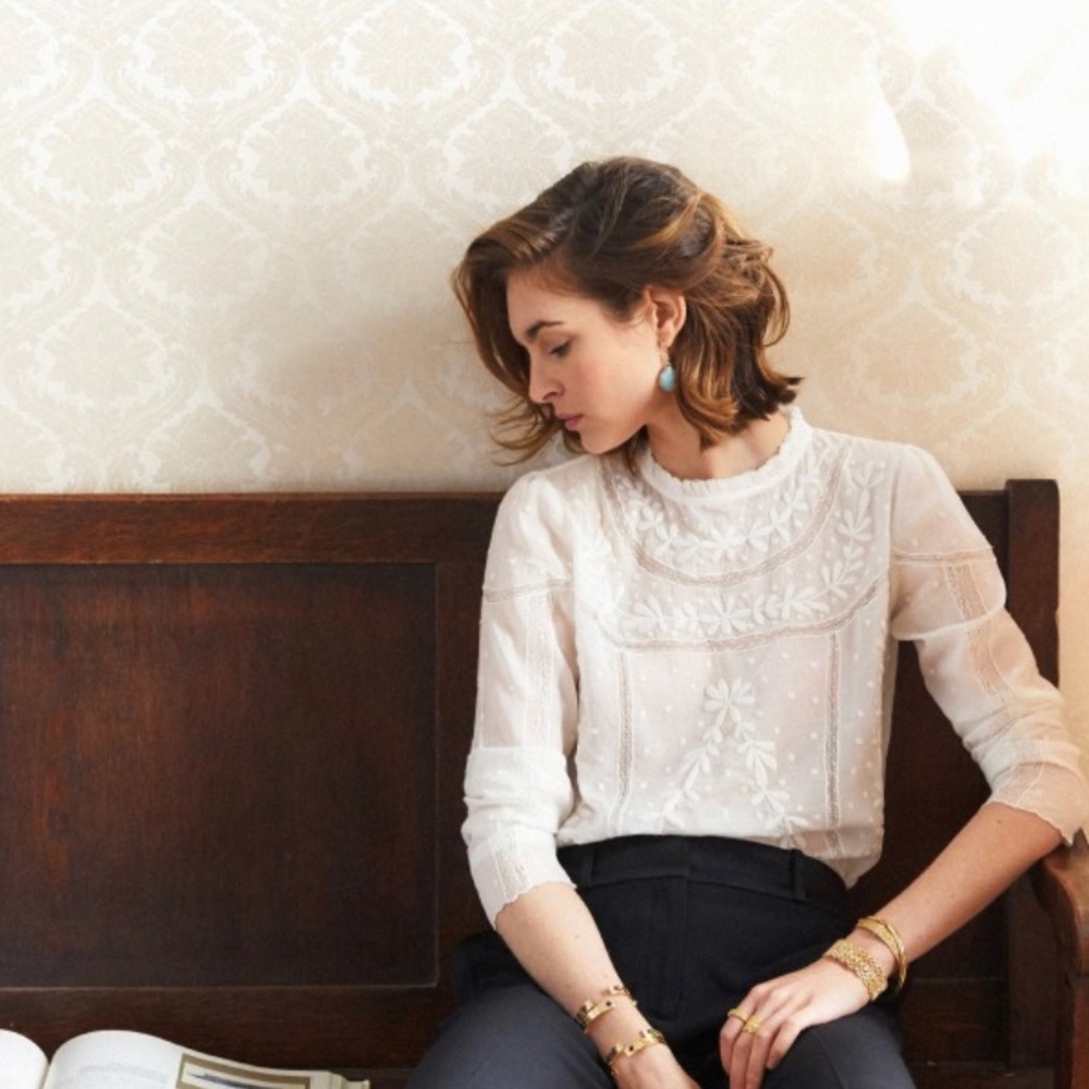 Bérénice Blouse long sleeve embroidered